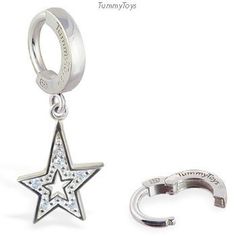 Unique belly ring design made out of solid sterling silver. Fixed to the bottom of the belly ring clasp is a sterling silver and clear CZ star charm. Very cute belly ring design that gives off a tremendous shine.We take our time making our naval rings so it can come out perfect for you our costumers .We want you to feel special when you wear one of the belly rings. when we make our body jewelry we make them with love and the best material we can so they can last longer and be something treasured Adjustable Silver Star Belly Ring, Unique Belly Rings, Cute Belly Rings, Gold Belly Ring, Belly Button Jewelry, Silver Bodies, Navel Ring, Real Jewelry, Sparkling Rings