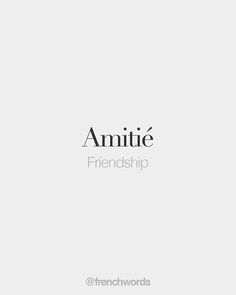 the logo for amitie's friendship, which has been designed by french words