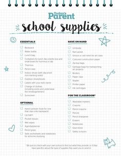 the ultimate parent's school supplies list for parents and their children to use in their homes