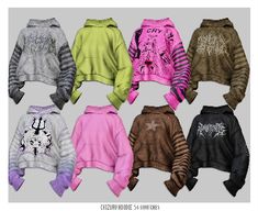 the hoodie is all different colors and sizes, but it's also available for girls