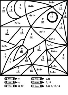 the color by number worksheet for kids to learn how to use numbers and shapes