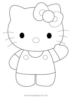 a hello kitty coloring page with the word hello kitty on it