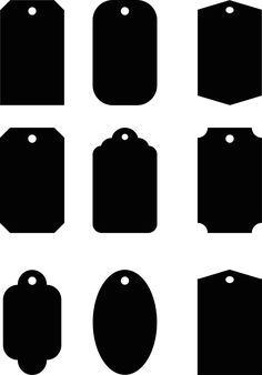 black and white price tags with rounded shapes on the top one has a blank space for your own text