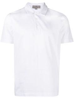 white cotton knitted construction polo collar front button placket short sleeves straight hem Elegant Collared Polo Shirt With Button Closure, Classic White Polo Sweater For Work, White Collared Polo Shirt, White Short Sleeve Polo Shirt With Ribbed Collar, White Polo Shirt With Ribbed Collar For Work, Classic White T-shirt With Ribbed Collar, Elegant Cotton Polo Shirt With Spread Collar, White Classic Polo Sweater With Johnny Collar, Classic White Polo Sweater With Johnny Collar