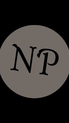 the n p logo is shown in black and gray, as well as an oval shape