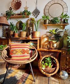 a room filled with lots of plants and furniture