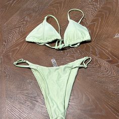 Green Cheeky Bikini. Never Worn Size M Cheeky Bikinis, Bedroom Lighting, Womens Swim, Swimming, Bedroom, Lighting, Green, Women Shopping, Quick Saves