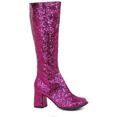 GOGO-G Costume Boot | Fuchsia Glitter-Ellie Shoes-SEXYSHOES.COM Thrift Manifestation, Glitter Outfits, Magenta Fashion, Eras Outfit, Beer Girl Costume, Inspo Fits, Knee High Stockings, Ellie Shoes, Glitter Boots