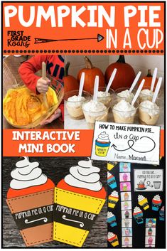 pumpkin pie in a cup interactive mini book for kids to make and share with friends