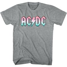 "AC/DC Men's T-Shirt by American Classics Part Scottish, part Aussie, 100% High Voltage Rock Legends! Formed in Sydney in 1973, AC/DC went from Dirty Deeds Done Dirt Cheap on the Highway to Hell to Back to Black in The Flick of the Switch! They have sold over 200 million albums worldwide and they are still working on new music. Wear some rock history, this cool AC/DC graphic t-shirt is vintage style print with a distressed look as if you bought it at an AC/DC Concert Tour in the 80's What's incl Pastel Logo, Lightning Bolt Logo, Acdc Shirt, Pastel Gradient, Gradient Logo, Rock And Roll Bands, Tour Merch, Disney Stars, Black Rock