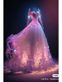 Mystical Dresses Fairytale, Pink Gold Dress, Ball Gowns Fantasy, Light Up Dresses, Magical Dress, Talk About Love, Stunning Prom Dresses, Fantasy Dresses, Princess Ball Gowns