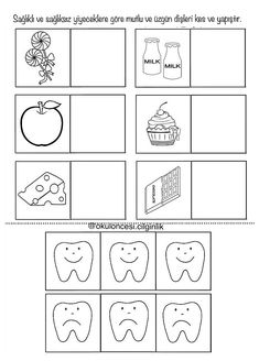 the worksheet for teaching children about teeth