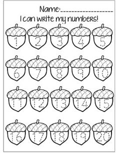 a printable worksheet with numbers and apples