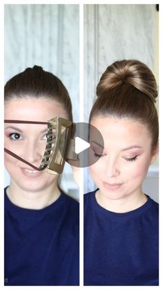 Hair Clip Claw Hairstyles, Claw Clip Top Bun, Bun Builder Tutorial, Claw Clip Bun Hack, Claw Clip High Bun, High Bun Hairstyles Tutorial, Bun With Hair Clip, Clip Bun Hairstyles, Bun With Claw Clip