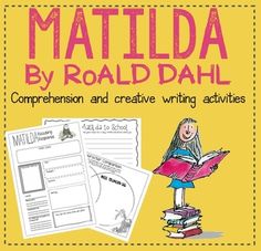 matilda by road dahl book cover with the title's name and illustrations on it