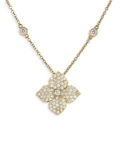 Piranesi 18K Yellow Gold Fiore Diamond Small Flower Pendant Necklace, 16-18 Flower Pendant Necklace, Gold Flowers, Flower Pendant, Small Flowers, Pave Diamonds, Jewelry Accessories, Yellow Gold, Pendant Necklace, Gemstones