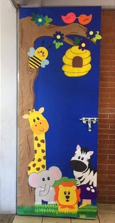 a door decorated with animals and birds