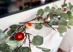 some branches with red berries and green leaves