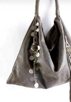 Suede Bag, Grey Suede, Bag Trends, Boho Bag, Distressed Leather, Large Bag