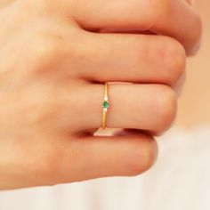 Your Minimalist Emerald Ring is stylish, dainty and pretty ideal for everyday use. Details of solid gold handmade Emerald Promise Ring are very eye-catching. It is a great gift for your loved ones. This jewelry will be an indispensable piece of yours. This meaningful Dainty Emerald Ring with high quality handwork will be a legacy you can leave to your family its.  * Emerald Wedding Ring Details * Material / Gold Kt:  14K (585), 18K (750), 8K (333) * Available Gold Colors: Yellow Gold, White Gold Emerald Promise Ring, Ring For Women Gold, Gold Emerald Ring, Smaragd Ring, Emerald Wedding Rings, Emerald Ring Gold, Emerald Wedding, Ring Emerald, Gold Colors