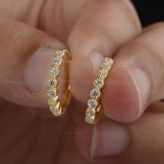 Natural 0.28 Ct. SI Clarity G-H Color Diamonds Huggie Hoops Solid 14K Yellow Gold Hoop Earrings Handmade Fine Delicate Earrings by NY Minimalist * SKU: SE01317/SGE01286 * Made to Order * Gold Purity: 14K Solid Yellow Gold (stamped) * Custom Gold Color: Rose Gold, Yellow Gold, White Gold * Custom Gold Purity: 10K/14K/18K (Charges Apply) * Diamond 100% Genuine Diamond * Diamond Weight: 0.28 ct. * Diamond Color: G-H * Diamond Clarity: SI1- SI2 * Diamond Cut: Brilliant Cut (Excellent) Product Measur 14k Gold Huggie Earrings With Halo For Anniversary, 14k Gold Halo Huggie Earrings For Anniversary, Gold Huggie Diamond Earrings With Halo, Gold Huggie Halo Diamond Earrings, Gold Halo Huggie Diamond Earrings, Anniversary Huggie Earrings With Halo Detail, Halo Small Hoop Huggie Earrings For Anniversary, Halo Diamond Small Hoop Earrings For Anniversary, Small Hoop Diamond Earrings With Halo For Anniversary