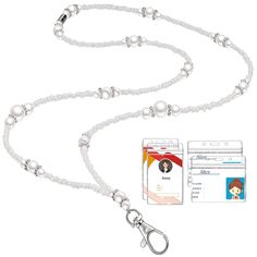 PRICES MAY VARY. Package quantity: you will receive 1 pearl badge lanyard, 2 vertical card holders, and 2 horizontal card holders, a combination that can be applied to containing your badges and cards, this quantity is enough to meet your daily working and replacement uses Hand-made ornaments: this set of a pearl neck lanyard with 4 pieces of ID holders is made of white artificial pearl ornaments, key chain with silver clip; This set can reflect a lady's thoughtfulness, elegance and exquisitenes Women Classic Style, Pearl Ornaments, Pearl Neck, Neck Lanyard, Badge Lanyard, Nursing Teacher, Beaded Lanyard, Key Lanyard, School Supply Labels