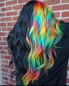 Exotic Hair Color, Split Dyed Hair, Hair Color Underneath, Multi Colored Hair, Hair Color Crazy