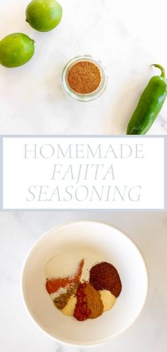 the ingredients for homemade fajita seasoning in a bowl