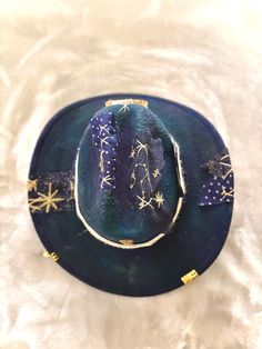 This is a piece of hand made wearable art by piscean13 at WeMetamorphose.com.  Care: Spot clean only. Western Hat, Katy Tx, Western Hats, Oracle Cards, Favorite Things Gift, Wearable Art, Cowboy Hats, Labour Day, Accessories Hats