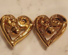 "Vintage Runway Clip On Earrings by Christian Lacroix in excellent condition in original box.  The earrings are Large measures approximately 2\" X 2\".  Extravagant addition to any wearing. Earring are signed Christian Lacroix CL in script Made in France" Heart Clip, Vintage Runway, Costume Earrings, Christian Lacroix, Clip On, Made In France, Clip On Earrings, Original Box, Etsy Earrings