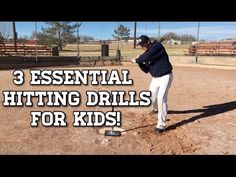 a baseball player hitting a ball with the words, 3 essential hitting drills for kids