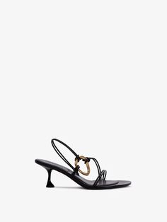 Proenza Schouler Hoop Slingback Sandals - Black | Proenza Schouler Official Site Ps1 Bag, Aged Brass Hardware, Proenza Schouler Shoes, Tie Dye Outfits, Brass Hoops, Hand Molding, Slingback Sandals, Heeled Sandal, Mule Sandals