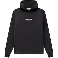 Fear Of God Essentials Relaxed Iron Black Hoodie 230113bk Black Cotton Hoodie With Logo, Black Cotton Sweatshirt With Logo, Black Casual Hoodie With Logo, Fall Hoodie With Logo In Relaxed Fit, Casual Black Hoodie With Logo, Fall Hoodie With Logo And Relaxed Fit, Relaxed Fit Logo Hoodie For Fall, Casual Black Logo Hoodie, Fall Relaxed Fit Hoodie With Logo