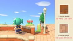 the animal crossing game is shown with different colors and textures, including brick walls and stone steps