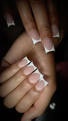 Nails For Typing Jobs, Type Nails, Hard Nails, White French Tip, Baddie Nails, Girly Acrylic Nails, Work Nails, Classy Acrylic Nails