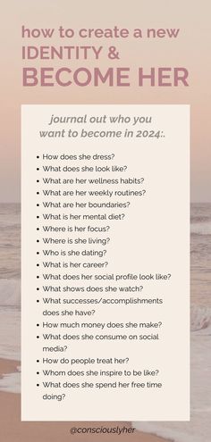 How To Create A New Identity, Dream Life Questions, How To Have A Personality, How To Find Your Identity, How To Be Different From Others, How To Write About Yourself, New Identity Aesthetic, Dream Life Journal Prompts, Identity Prompts