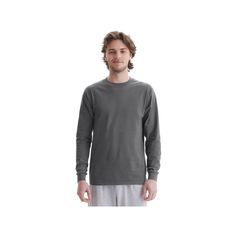 This legendary Hanes Beefy T® long-sleeve t-shirt is a must-have addition to any wardrobe and can be worn alone or as a versatile bottom layer. Click on this MEN'S GUIDE to find the perfect fit and more! This legendary Hanes Beefy T® long-sleeve t-shirt is a must-have addition to any wardrobe and can be worn alone or as a versatile bottom layer. Click on this MEN'S GUIDE to find the perfect fit and more! FEATURES 2 Tee shirts Crewneck Long sleeve HeavyweightFIT & SIZING ClassicFABRIC & CARE Cott Casual Gray Long Sleeve T-shirt, Basic Long Sleeve Gray T-shirt, Basic Gray Long Sleeve T-shirt, Fabric Care, Must Haves, Age Group, Long Sleeve Tshirt, Perfect Fit, Tee Shirts