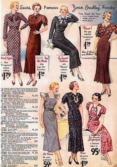 Sears 1934 1930s Sears Catalog, 1934 Fashion, Vintage Catalog, 1930's Fashion, Sears Catalog, Clothing Catalog, 1930s Fashion