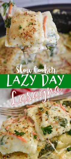 this slow cooker lazy day lasagna is the perfect way to enjoy it