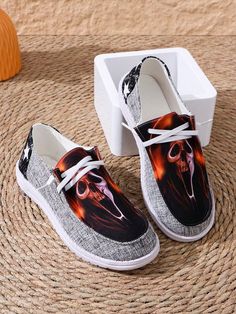 Step up your Halloween style with Stylishly Spooky's Women's Lightweight Halloween Skull Casual Sports Shoes. These lightweight and stylish shoes are perfect for any sporty and spooky activities. With a trendy skull design, they'll add a touch of creepiness to your look while providing comfort and support. Available now! Color : Burnt Orange Pattern Type : Plain Upper Material : Fabric Lining Material : Fabric Power Supply : None Size US Ball Girth Foot Length Platform Height EUR36 US6 20.8 23.4 Casual Halloween Sneakers With Rubber Sole, Sporty Orange Low-top Canvas Shoes, Sporty Low-top Halloween Sneakers, Halloween Lace-up Sneakers With Rubber Sole, Halloween Sporty Low-top Sneakers, Streetwear Lace-up Sneakers With Skull Print, Spooky Activities, Streetwear Skull Print Lace-up Sneakers, Skull Print Lace-up Sneakers For Streetwear