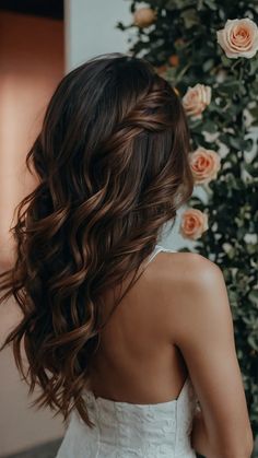 Looking for stunning hoco hairstyles for a special occasion Explore our guide for inspiration on s t r a i g h t h a i r s i m p l e h a l f u p s h o r t h a i r h a l f u p h a l f l o n g h a i r m e d i u m l e n g t h n a t u r a l l y c u r l y h a i r s h o r t e a s y s h o u l d e r l e n g t h Get ready to turn heads with these fabulous styles Hoco Hair Ideas Down Curled, Brown Hair Loose Curls, Loose Curls Wedding, Before Wedding Pictures, Braided Waves, Loose Curls Hairstyles, Needle In A Haystack, Fall Ball, Hoco Hair Ideas Down