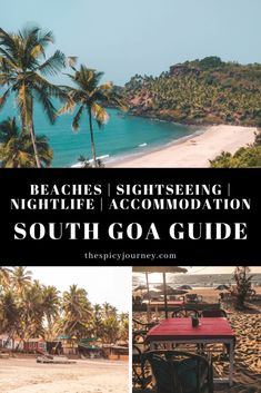 beaches, sightseeing, and nightlife accommodations in south goa guide with text overlay