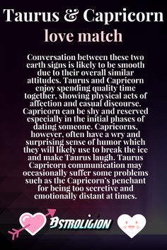 the back cover of taurus and capricorn love match