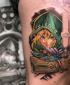 Legend of Zelda tattoo by @chasetafoya on Instagram #tattoos #tattoodesigns #sleevetattoos #zelda #legendofzelda #nintendo #gaming #videogames #link #arttattoo Link Tattoo Ideas, Link Tattoo, Video Game Tattoos, Sneaky Link, Gamer Tattoos, Nerd Tattoo, Video Game Tattoo, Wrist Tattoos For Guys