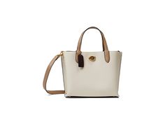 COACH Color-Block Leather Willow Tote 24 - Handbags : Chalk Multi : Please Note: COACH items cannot be shipped to military addresses (APO or FPO) and addresses in Hawaii, the Virgin Islands, Guam or any other locations outside of the continental US. Look chic and stylish and keep your essentials handy in COACH Color-Block Leather Willow Tote 24 handbag. Leather construction. Zippered closure. Two top handle. One removable shoulder strap. One internal zippered pocket. Imported. Measurements: Bott The Virgin Islands, Color Block Tote, Handbag Leather, Virgin Islands, Look Chic, Purses And Handbags, Top Handle, Color Blocking, Color Block