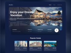 an image of a website design for a hotel and resort that is on the webpage