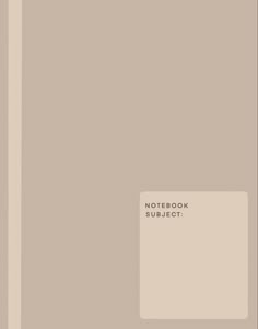 an image of a book cover with the title'notebook subject'written in white