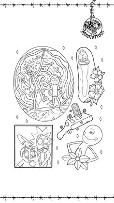 the simpsons characters are depicted in this coloring page