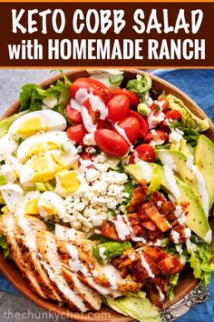 keto cobb salad with homemade ranch dressing