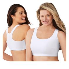 Experience the perfect blend of comfort and support with the Comfort Choice Women's Plus Size Wireless Sport Bra 2-Pack. Ideal for women who prefer a gentle fit during low-impact activities, this set ensures you stay secure and comfortable throughout your day.

- Size: Medium
- Color: White
- Material: Cotton blend
- Gender: Female
- Age Group: Adult
- Features: Pullover style, light support, wide straps, high racerback, stretch fit

Designed specifically for plus-size women, these bras offer a Comfortable Sports Bra With Built-in Bra For Gym, Cotton Gym Activewear With Built-in Bra, Stretch Cotton Workout Bra, White Sports Bra With Built-in Bra And Wide Straps, Seamless Full Coverage Sports Bra For Workout, White Full Coverage Sports Bra For Workout, Full Coverage Seamless Sports Bra For Gym, Comfortable Sports Bra With Built-in Bra For Workout, Comfortable Sports Bra With Built-in Support For Workout